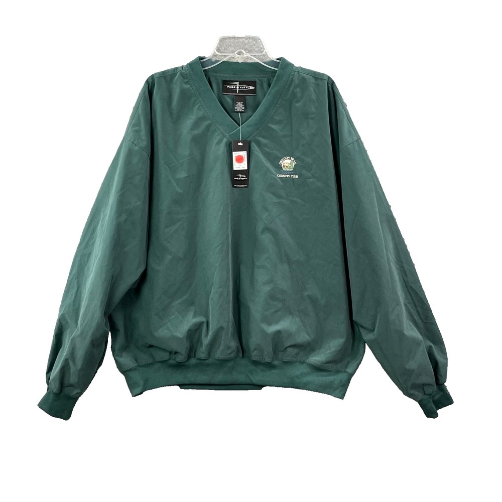 Page & Tuttle Windshirt Men XL Green Golfcore Athleisure Sportswear Country Club